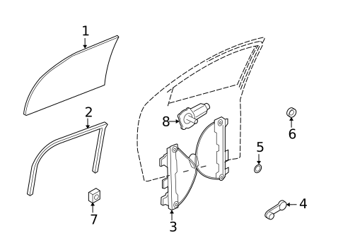 Glass - Door for 2010 Ford Focus #0
