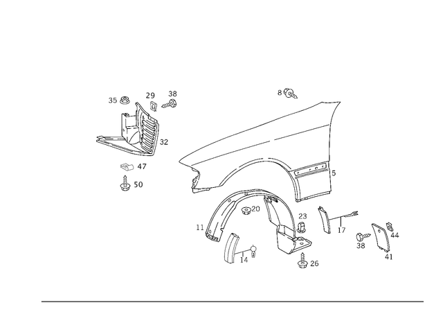 2028810401 - Attachment Parts: Fender for Mercedes-Benz Image image