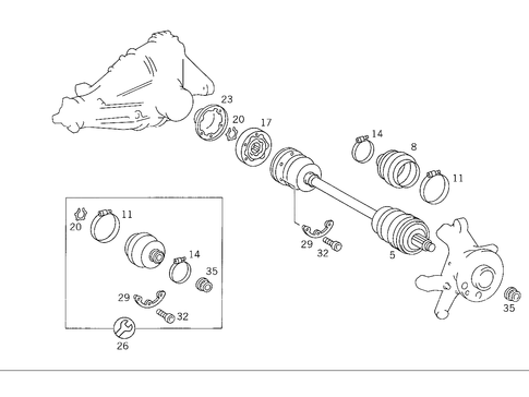 Axle Shaft for 1991 Mercedes-Benz 300SL #0