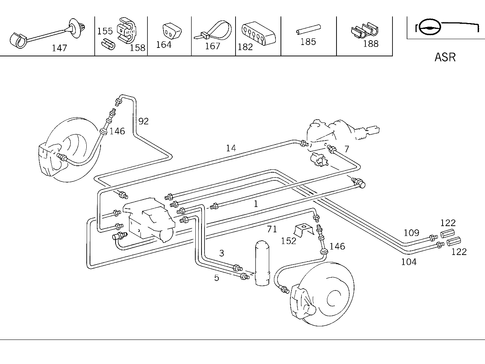 Brake Lines for 1984 Mercedes-Benz 500SEC #1