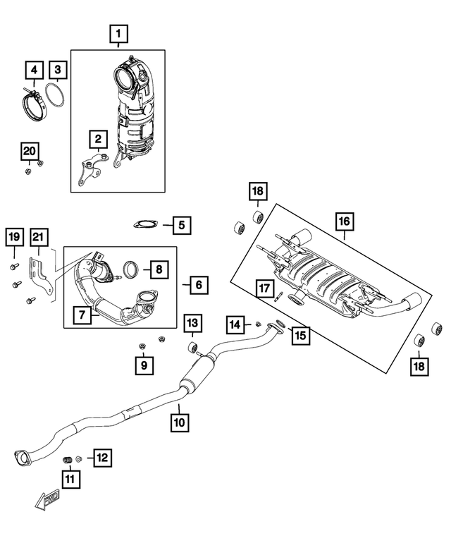 68267762AB - Exhaust: Catalytic Converter Bracket for Mopar Image