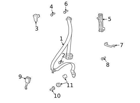 Seat Belt for 1999 Porsche 911 #3
