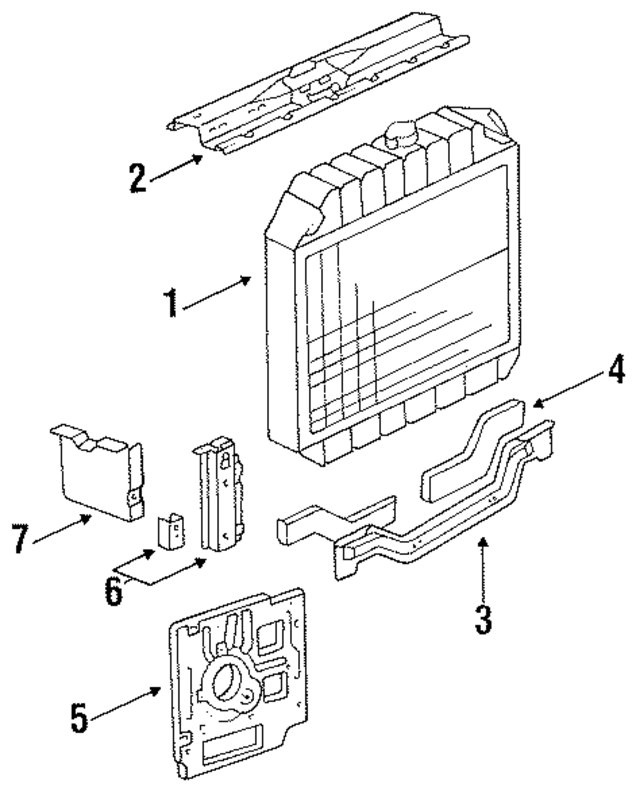 E9UZ8005B - Cooling System: Radiator Assembly for Ford: Bronco, E-150 Econoline, E-150 Econoline Club Wagon, E-250 Econoline, E-250 Econoline Club Wagon, E-350 Econoline, E-350 Econoline Club Wagon, F-150, F-250, F-350 Image