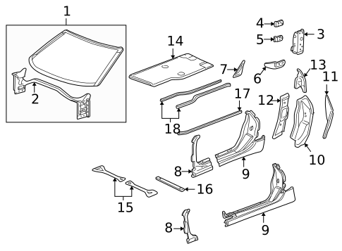 Lock Pillar for 1999 Chevrolet Corvette #0
