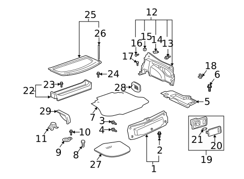 Interior Trim - Rear Body for 2005 Toyota Celica #0