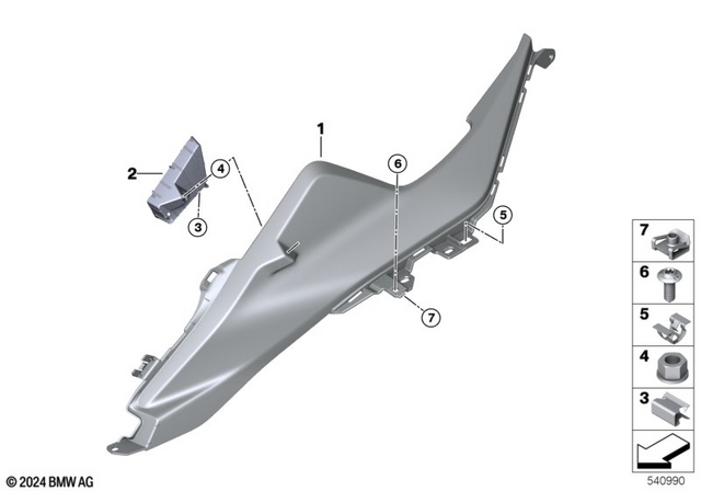 46635A8DCA5 - : Mount, Side Trim Panel, Upper Left for BMW-Motorrad Image