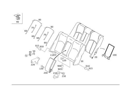 Rear Backrest for 1994 Mercedes-Benz E500 #0
