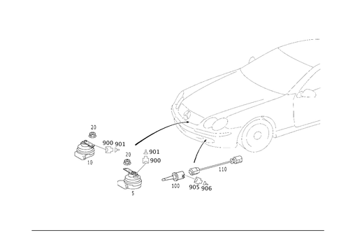 Horn and Outboard Temperature Indicator for 1999 Mercedes-Benz SL600 #0