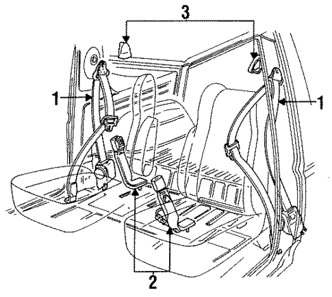 Front Seat Belts for 1995 Ford F-250 #1