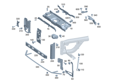 Front Reinforcement and Radiator Support for 2025 Mercedes-Benz G580 #0