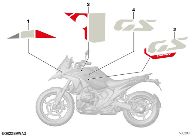 51145A6F847 - Body Equipment: Decor Front Wheel Cover Top Left -  for BMW-Motorrad Image