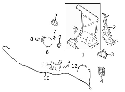 Quarter Panel & Components for 2016 Nissan Versa Note #0
