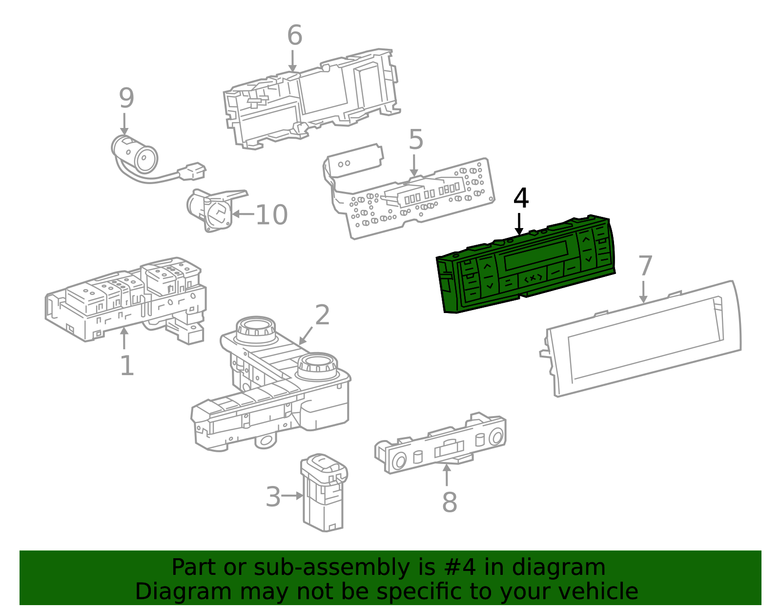 55905-60861 - Heater & AC Control - 2016-2021 Toyota Land Cruiser | OEM ...