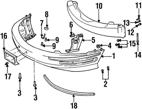 Bumper & Components - Front for 1997 Buick Riviera #0