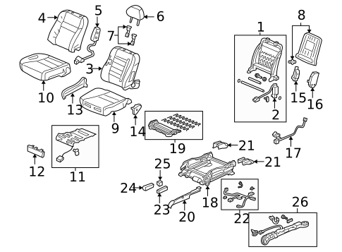 Front Seat Components for 2005 Acura TSX #1