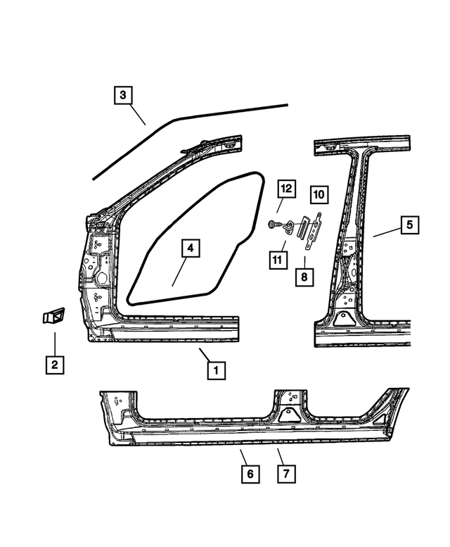 5013062AB - : Body Side Sill, Right for Mopar Image