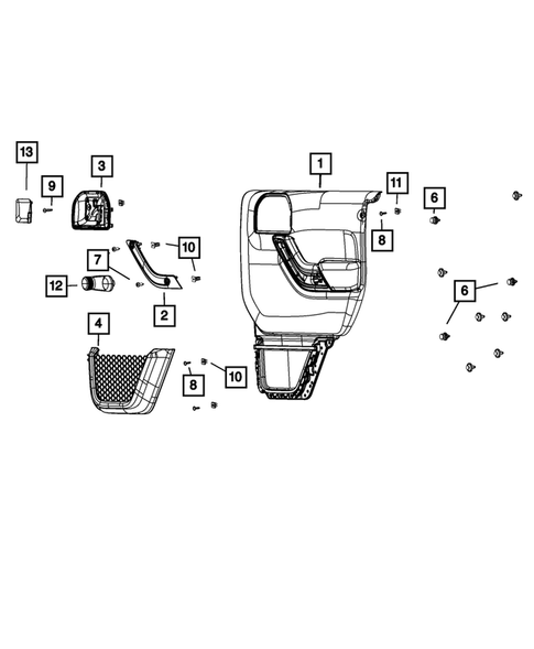 Door Trim Panels-Front and Rear for 2014 Jeep Wrangler #2
