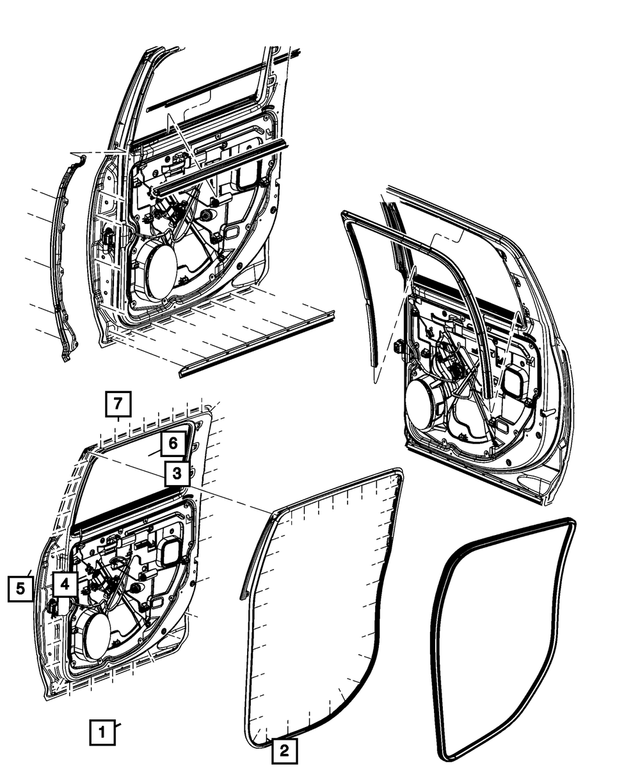 « 55112372AJ – Doors, Door Mirrors and Related Parts : Ceinture Intérieure De Porte Arrière Joint D'etancheite, Côtés Droit &amp; Gauche pour Mopar Image »