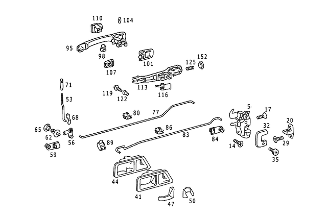 2017300535 - Rear Doors: Door Lock for Mercedes-Benz: 190D, 190E Image image