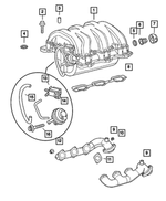 5096513AA - Engine 3.2L Single Over Head Cam 18 Valve V-6 [EGX]: Intake Manifold Gasket for Mopar Image