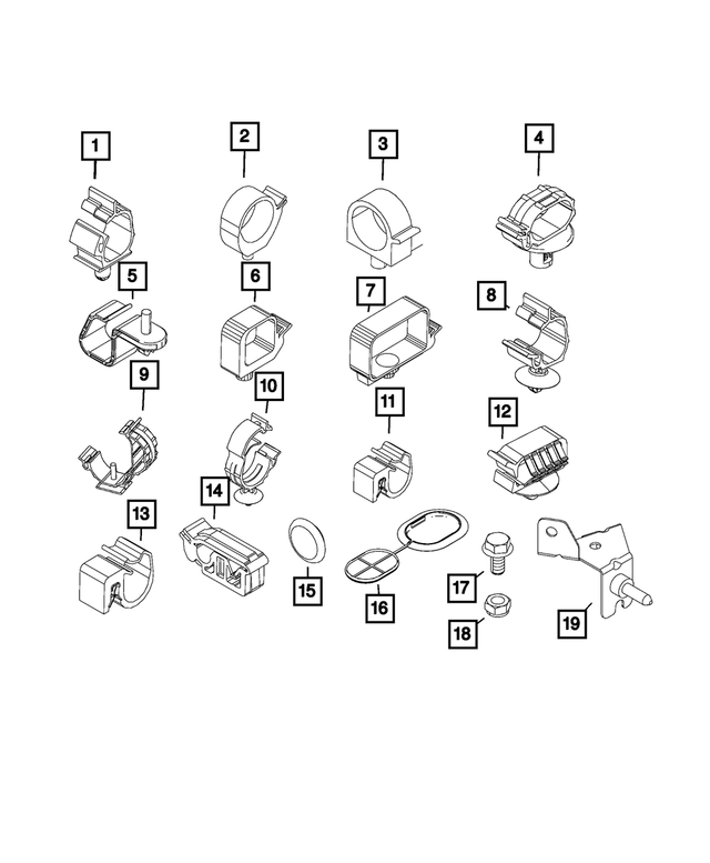 68201933AA - Electrical: Cable Clip for Mopar Image