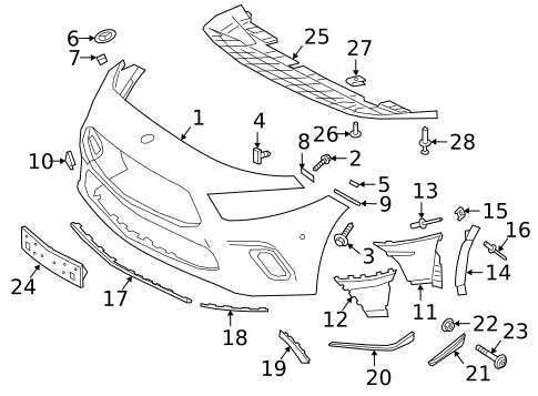 Bumper & Components - Front for 2021 Mercedes-Benz A35 AMG #0