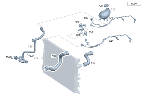 Expansion Reservoir, Mount and Hoses for 2019 Mercedes-Benz E 300 #0