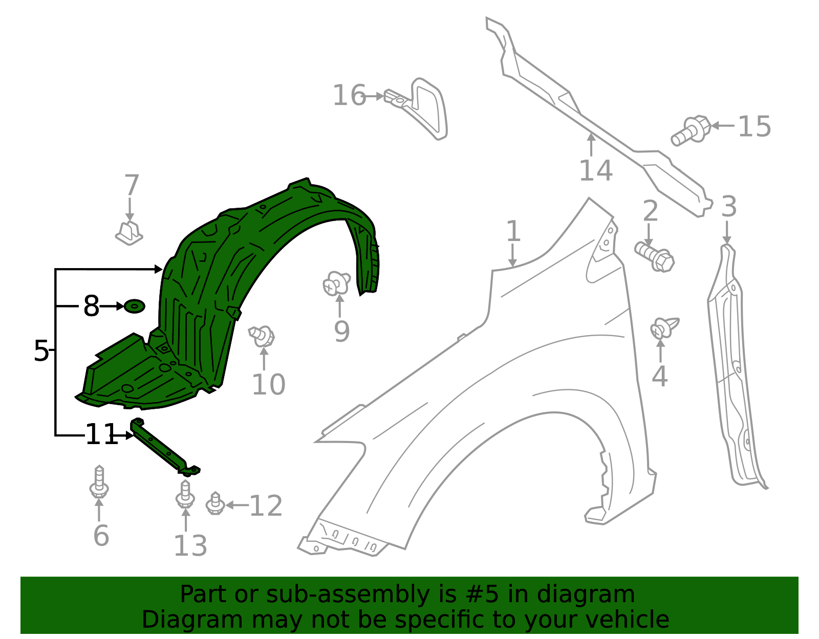 2018-2023 Subaru Crosstrek Fender Liner 59110FL040 | Subaru Parts 