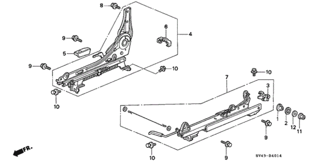 Front Seat Components (R.) for 1995 Honda Accord #0