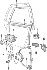443839397D - Electrical: Window Motor for Audi: 100, 100 Quattro, 200, 200 Quattro, 5000, 5000 Quattro, V8 Quattro Image