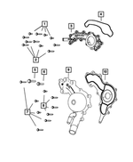 5184653AF - Cooling: Coolant Crossover for Chrysler: 200, 300, Town &amp; Country | Dodge: Avenger, Challenger, Charger, Durango, Grand Caravan, Journey | Jeep: Cherokee, Grand Cherokee | Ram: 1500, 1500 Classic, C/V, ProMaster 1500, ProMaster 2500, ProMaster 3500 Image