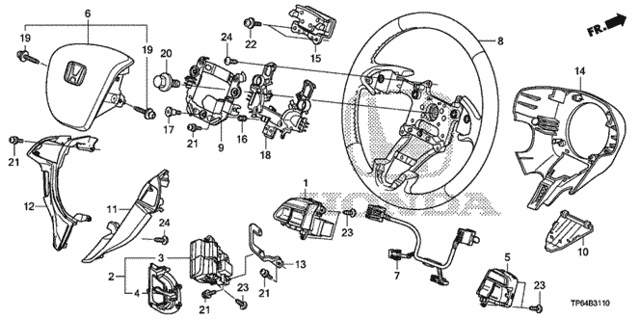 Steering Wheel (SRS) (1) for 2012 Honda Crosstour #0