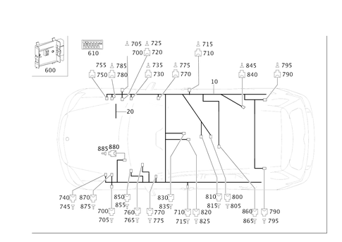 Frame Floor Unit Main Cable Harness for 2008 Mercedes-Benz ML63 AMG #0
