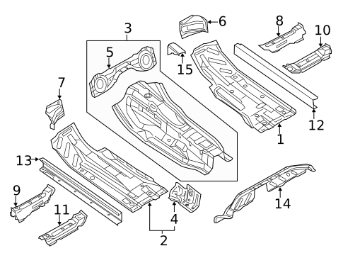 Rear Floor & Rails for 2014 Audi Q5 #1