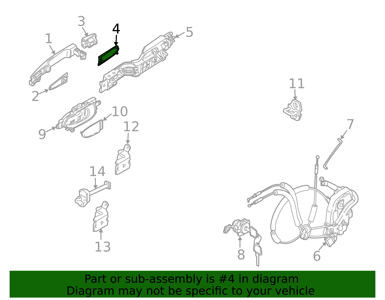 2009-2014 Nissan Exterior Door Handle Gasket 80654-1AA0A | OEM Parts Online
