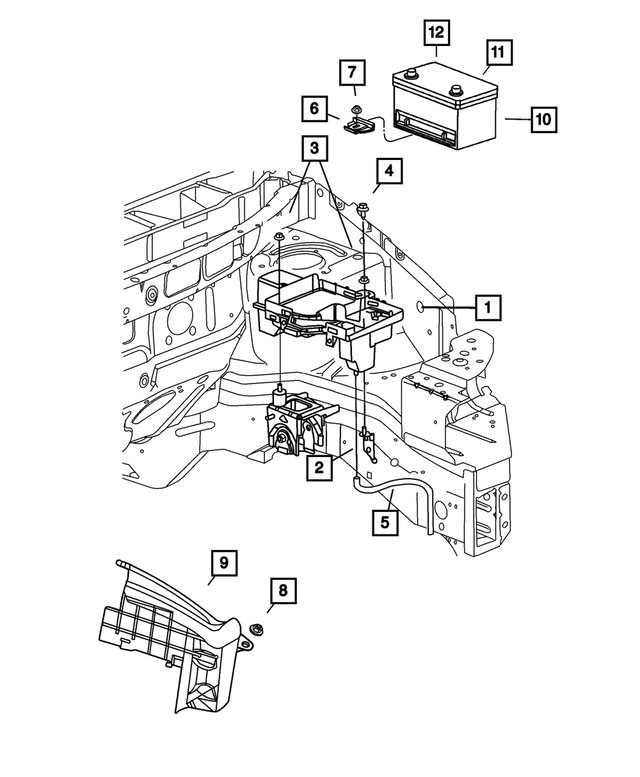 5002124AA - Electrical: Battery Tray for Mopar Image