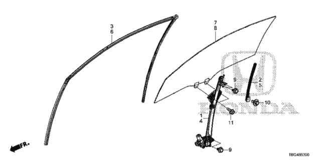 Door Glass - Door Regulator for 2016 Honda Civic #0