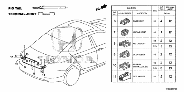 Electrical Connectors (RR.) for 2015 Honda Civic #0