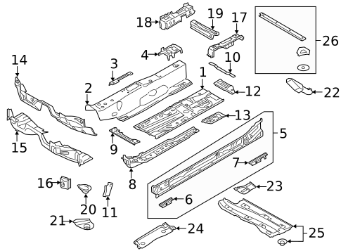 Floor & Rails for 2017 Audi A3 Quattro #0