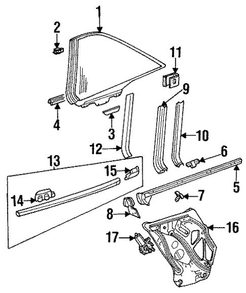 Quarter Window for 1993 Mercedes-Benz 600 SEC #0