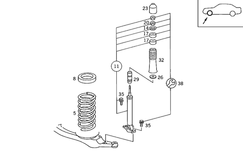 Springs and Suspension, Front for 1991 Mercedes-Benz 560SEC #0