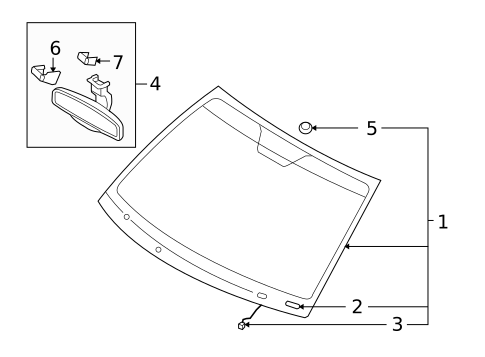 Glass - Windshield for 2009 Hyundai Sonata #0
