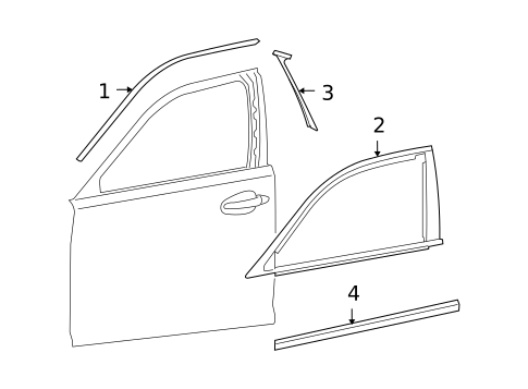Exterior Trim - Front Door for 2011 Lexus LS460 #0