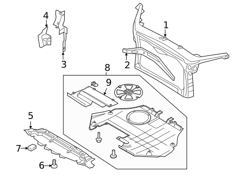 Radiator Support for 2008 Lincoln MKZ #0