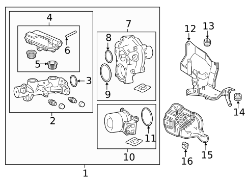 Master Cylinder - Components On Dash Panel for 2022 Honda Insight #0