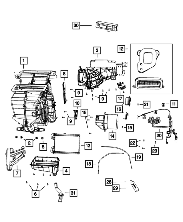 68096463AA - Air Conditioners and Heaters: Bezel Clip for Mopar Image
