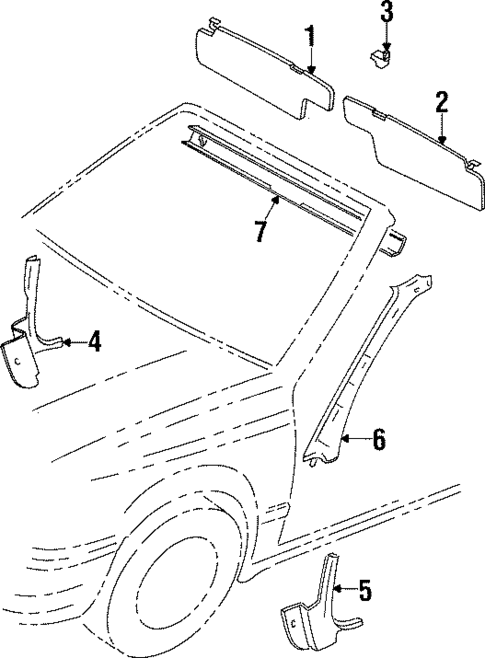 Interior Trim - Roof for 1996 Volkswagen Cabrio #0