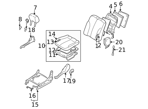 Front Seat Components for 2001 Nissan Maxima #3