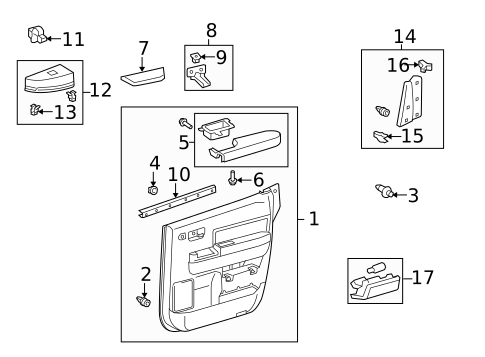 Interior Trim - Rear Door for 2007 Toyota Tundra #0