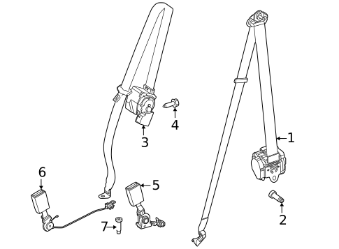Rear Seat Belts for 2025 Mercedes-Benz G 580 #0